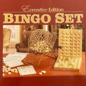 NWOT Wooden Bingo Set Executive Edition